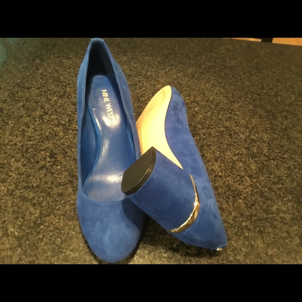 Royal blue suede pumps. 2” heel. Cushioned footbed